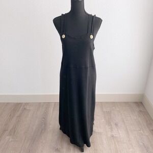 Mia Nola Black Two Strap Cotton Black Sleeveless Dress Jumper Size 1 (4 US)